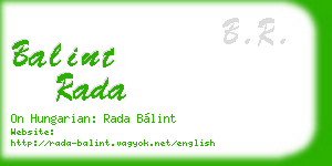 balint rada business card